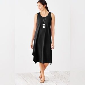 {J. Jill} Stretch Rayon Spandex Black Tank Top Sleeveless Dress